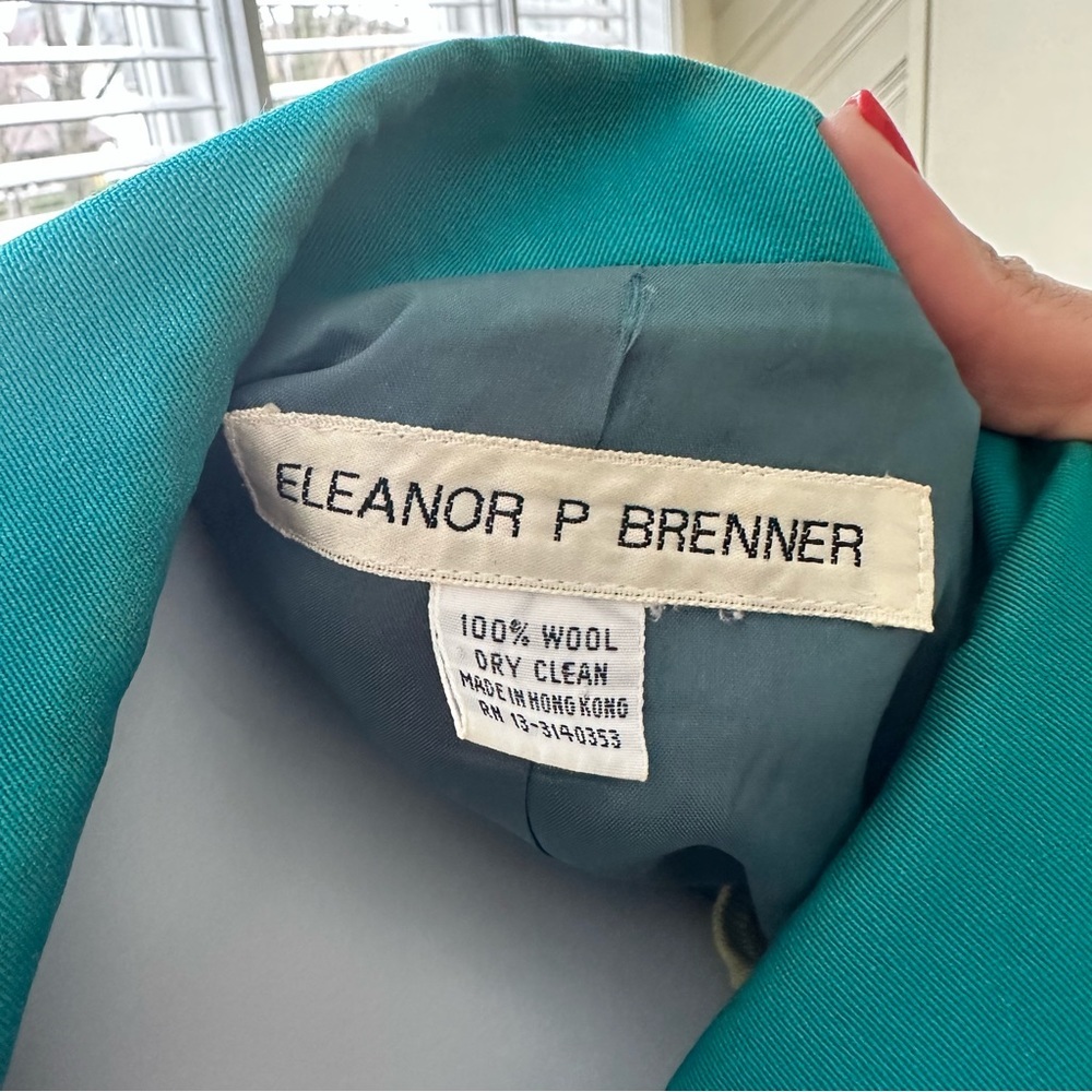 Vintage Teal Blue Elenor Brenner Blazer Size 14 - Picture 8 of 8